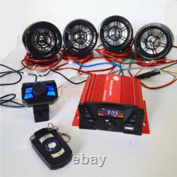 3 inch UTV ATV Motor Anti-Theft Speakers FM USB Audio System Stereo 4 Channels