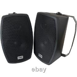 400W LOUD Outdoor Bluetooth System 2x Black Speaker Weatherproof Garden Music