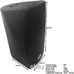 400W LOUD Outdoor Bluetooth System 2x Black Speaker Weatherproof Garden Music