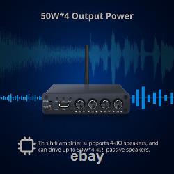 4 Channel HiFi Bluetooth 5.0 Power Amplifier Mini Digital Audio Stereo Amplifier