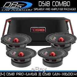 4 DS18 PRO-GM6B Pro Car Audio Midrange Speakers 1 GEN-X1600.4 Stereo Amplifier