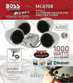 4 Speaker Motorcycle Stereo Speaker Audio System Bluetooth Amplifier WATERPROOF