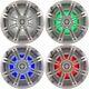 4-speakers Kicker 6.5 195w Marine Audio Coaxial Color Led Lights Silver Grills