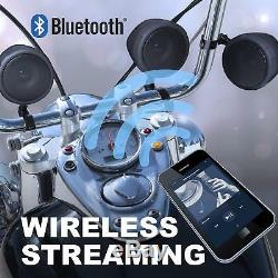 4 Speakers Motorcycle Stereo Speaker Audio System Bluetooth Amplifier WATERPROOF