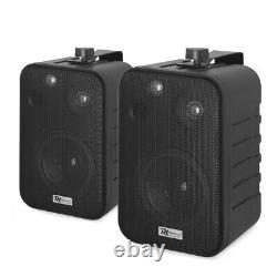 4 Zone Ceiling Wall Mount Speaker System, Outdoor Background Music Black 6 120W