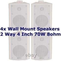 4 x Stereo 2 Way HIFI Home Cinema Surround Sound Speakers with Brackets 100.9