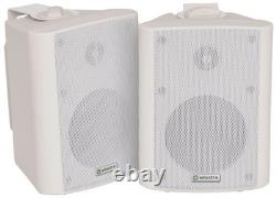 4 x Stereo 2 Way HIFI Home Cinema Surround Sound Speakers with Brackets 100.9