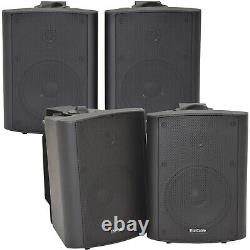 4x 120W Black Wall Mounted Stereo Speakers 6.5 8Ohm Premium Home Audio Music