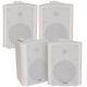 4x 120w White Wall Mounted Stereo Speakers 6.5 8ohm Premium Home Audio Music