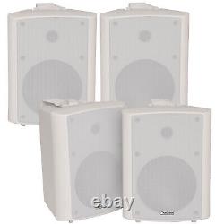 4x 120W White Wall Mounted Stereo Speakers 6.5 8Ohm Premium Home Audio Music