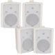 4x 180w White Wall Mounted Stereo Speakers 8 8ohm Loud Premium Audio & Music