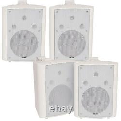 4x 180W White Wall Mounted Stereo Speakers 8 8Ohm LOUD Premium Audio & Music
