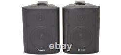 4x 4inch 2 Way Stereo Speakers Black Wall Mounted Background Music Hi-Fi 100