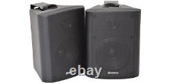 4x 4inch 2 Way Stereo Speakers Black Wall Mounted Background Music Hi-Fi 100