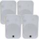 4x 6.5 200w Moisture Resistant Stereo Loud Speakers 8ohm White Wall Mounted