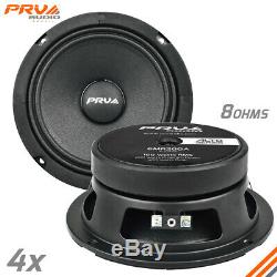 4x PRV Audio 6MR200A Mid Range ALTO Car Stereo 6.5 Speaker 8 ohm 6MR PRO 800W