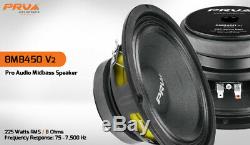 4x PRV Audio 8MB450 v2 Mid Bass Car Stereo 8 Speaker 8 ohm 8MB PRO 1800 Watts