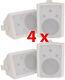 4x White Stereo 180w Compact Corner Speakers 8in Surround Sound Bc8-w 100.910