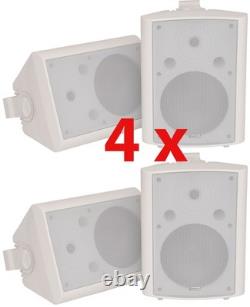 4x White Stereo 180w Compact Corner Speakers 8in Surround Sound bc8-W 100.910