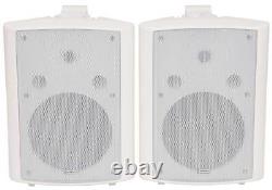 4x White Stereo 180w Compact Corner Speakers 8in Surround Sound bc8-W 100.910