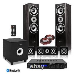 5.1 Surround Sound Speakers with Sub Home Theatre FM Bluetooth Amplifier, Black