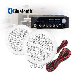5 Bathroom Kitchen Ceiling Speakers and Bluetooth Amplifier Audio Stereo System