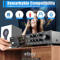 600W Digital Power Amplifier Bluetooth Stereo HiFi Audio 5 Channel USB FM Remote