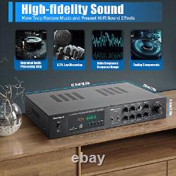 600W Digital Power Amplifier Bluetooth Stereo HiFi Audio 5 Channel USB FM Remote