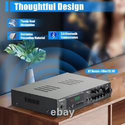600W Digital Power Amplifier Bluetooth Stereo HiFi Audio Channel USB FM + Remote