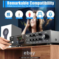 600W Digital Power Amplifier Bluetooth Stereo HiFi Audio Channel USB FM + Remote