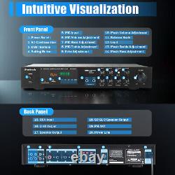 600W Digital Power Amplifier Bluetooth Stereo HiFi Audio Channel USB FM + Remote