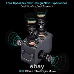 60W Portable Bluetooth Speaker with Double Subwoofer & LED Lights for Parties