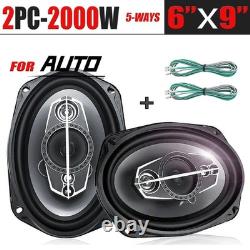 6X9 Inch (2x100W)2000W 5 Way Stereo Speakers Hi-Res Audio Coaxial Connectivity