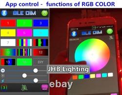 6pcs 6.5 RGB LED Car Loud Speaker Stereo Audio Ring Lights Remote+App Kit