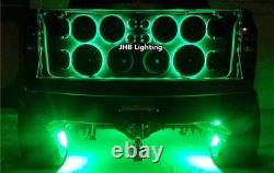 6pcs 6.5 RGB LED Car Loud Speaker Stereo Audio Ring Lights Remote+App Kit