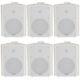 6x 120w White Wall Mounted Stereo Speakers 6.5 8ohm Premium Home Audio Music