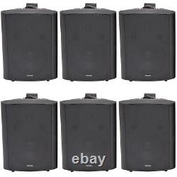 6x 180W Black Wall Mounted Stereo Speakers 8 8Ohm LOUD Premium Audio & Music
