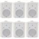 6x 180w White Wall Mounted Stereo Speakers 8 8ohm Loud Premium Audio & Music