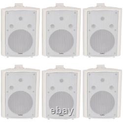 6x 180W White Wall Mounted Stereo Speakers 8 8Ohm LOUD Premium Audio & Music