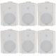 6x 90w White Wall Mounted Stereo Speakers 5.25 8ohm Quality Home Audio Music