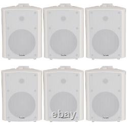 6x 90W White Wall Mounted Stereo Speakers 5.25 8Ohm Quality Home Audio Music