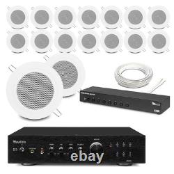 8-Zone Ceiling Speaker System with 16x PD CSBA3L 3 Speakers Multi Room Audio