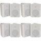 8x 120w White Wall Mounted Stereo Speakers 6.5 8ohm Premium Home Audio Music