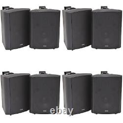 8x 180W Black Wall Mounted Stereo Speakers 8 8Ohm LOUD Premium Audio & Music