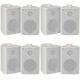 8x 60w 2 Way White Wall Mounted Stereo Speakers 3 8ohm Mini Background Music