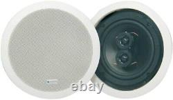 8x White Stereo Ceiling Speakers Cinema Surround Sound TV 6.5in 952.537