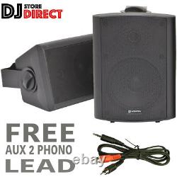 Active Powered Wall Speakers With Brackets Cafe Bar Patio Lounge Adastra + Cable
