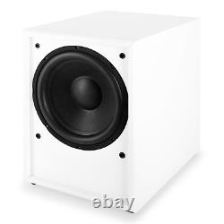 Active Subwoofer 10 Woofer Bass reflex Stereo RCA Home Audio LED 250W White