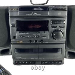 Aiwa NSX-V20 AM/FM Digital Audio Stereo Dual Cassette SX-NV20 Speakers & Remote