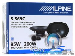 Alpine S-s69c 6x9 Car Audio Stereo 260w Component Silk Tweeters Speakers New